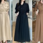 Long-Sleeved Maxi Shirtdress