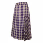 Asymmetrical Tartan Pleated Midi Skirt - Image 4