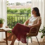 The Terra Cotta Crochet Midi Skirt - Image 2