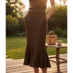 The Terra Cotta Crochet Midi Skirt