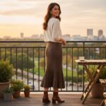 The Terra Cotta Crochet Midi Skirt - Image 2