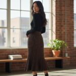The Terra Cotta Crochet Midi Skirt - Image 3