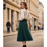 Midnight Ribbed Knit Midi Skirt - Image 3