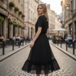 Midnight Cascades Pleated Midi Skirt - Image 4