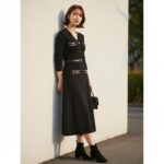 Chic & Sophisticated Ribbed Knit A-Line Midi Dress - Image 4