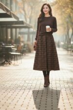 Wool-Blend Midi Skirt