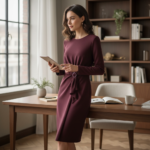 The Burgundy Knot Sheath Dress