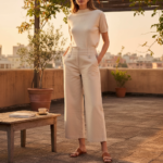 Urban Minimalist High-Waisted Wide-Leg Pant